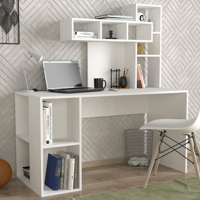Hanah Home Mesa de Estudio Coral - Blanco